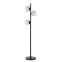Renwil Khera 62" Tall Matte Black Floor Lamp with Globe Glass Shade
