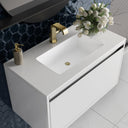 Glossy White / Champagne Brass / Glossy White - 1 Faucet Hole