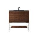 Mid-Century Walnut / Brushed Nickel / Charcoal Black - 1 Faucet Hole