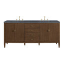 Mid-Century Walnut / Charcoal Soapstone - 3 Faucet Holes