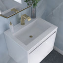 Glossy White / Champagne Brass / Glossy White - 1 Faucet Hole