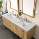 Light Natural Oak / Carrara White - 3 Faucet Holes