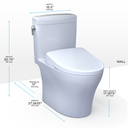Toto Washlet+ Aquia IV Cube Two Piece Elongated Dual Flush 1.28 and 0.9 GPF Toilet with S7 Contemporary Bidet Seat