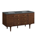 Mid-Century Walnut / Parisien Bleu - 3 Faucet Holes