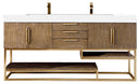 Latte Oak / Radiant Gold / Glossy White - 1 Faucet Hole
