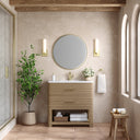 Pebble Oak / White Zeus - 1 Faucet Hole