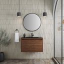 Mid-Century Walnut / Matte Black / Charcoal Black - 1 Faucet Hole