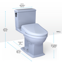 Toto Washlet+ Connelly Two Piece Elongated Dual Flush 1.28 and 0.9 GPF Toilet - Classic Washlet S7A Bidet Seat with Auto Flush and Auto Open/Close Lid