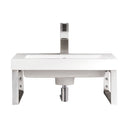 Brushed Nickel / 20" White Glossy Composite Stone Top