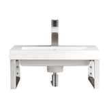 20" White Glossy Composite Stone Top