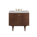 Mid-Century Walnut / Victorian Silver - 3 Faucet Holes
