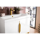 Glossy White / Radiant Gold / Glossy White - 1 Faucet Hole