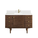 Mid-Century Walnut / White Zeus - 1 Faucet Hole