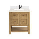 Light Natural Oak / White Zeus - 1 Faucet Hole