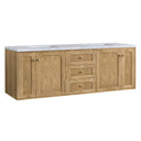Light Natural Oak / Carrara White - 3 Faucet Holes