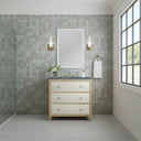 Sunwashed Oak with Embossed Shagreen Drawer Fronts / Parisien Bleu - 3 Faucet Holes