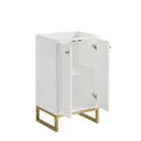 Glossy White / Champagne Brass