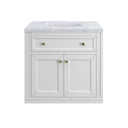 Glossy White / Carrara White - 3 Faucet Holes