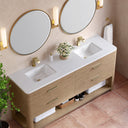 Pebble Oak / White Zeus - 1 Faucet Hole