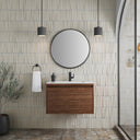 Mid-Century Walnut / Matte Black / Glossy White - 1 Faucet Hole