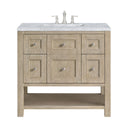 Whitewashed Oak / Carrara White - 3 Faucet Holes