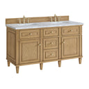 Light Natural Oak / Carrara White - 3 Faucet Holes
