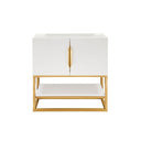 Glossy White / Radiant Gold - 1 Faucet Hole