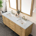Light Natural Oak / Carrara White - 3 Faucet Holes