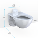 Toto Tornado Flush Commercial Flushometer Wall Mounted Toilet - Elongated