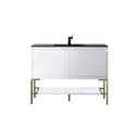 Glossy White / Champagne Brass / Charcoal Black - 1 Faucet Hole