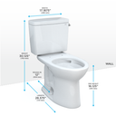 Toto Drake Two Piece Elongated 1.28 GPF Universal Height Tornado Flush Toilet with Cefiontect and Right Hand Trip Lever