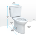 Toto Drake Two Piece Elongated 1.28 GPF Tornado Flush Toilet