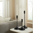 Renwil Chambers Indoor Aluminum Set of 3 Tapered Candle Holder - Matte Black
