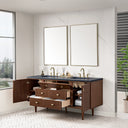 Mid-Century Walnut / Charcoal Soapstone - 3 Faucet Holes