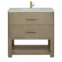 Pebble Oak / Victorian Silver - 1 Faucet Hole