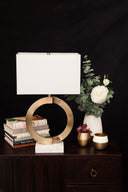 Renwil Skylar 27" Length Table Lamp - Antique Brass