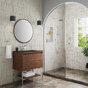 Mid-Century Walnut / Brushed Nickel / Charcoal Black - 1 Faucet Hole