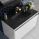 Glossy White / Champagne Brass / Charcoal Black - 1 Faucet Hole