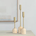 Renwil Vesta Indoor Iron Set of 3 Tapered Candle Holder - Satin Brass