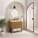 Light Natural Oak / Victorian Silver - 3 Faucet Holes