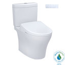 Toto Washlet+ Aquia IV Two Piece Elongated Dual Flush 1.28 and 0.9 GPF Toilet with S7 Contemporary Bidet Seat