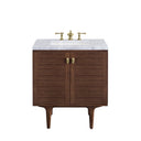Mid-Century Walnut / Carrara White - 3 Faucet Holes