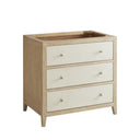 Sunwashed Oak with Embossed Shagreen Drawer Fronts / White Zeus - 3 Faucet Holes