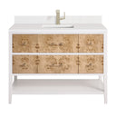 Polished White and Light Mappa Burl / White Zeus - 1 Faucet Hole