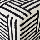 Renwil Monti Indoor Cotton Canvas Cube Ottoman - Black