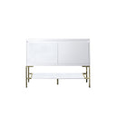 Glossy White / Champagne Brass - 1 Faucet Hole