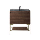 Mid-Century Walnut / Champagne Brass / Charcoal Black - 1 Faucet Hole