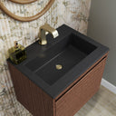 Mid-Century Walnut / Champagne Brass / Charcoal Black - 1 Faucet Hole