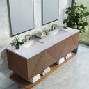 Chestnut / Carrara White - 3 Faucet Holes