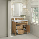 Light Natural Oak / Carrara White - 3 Faucet Holes